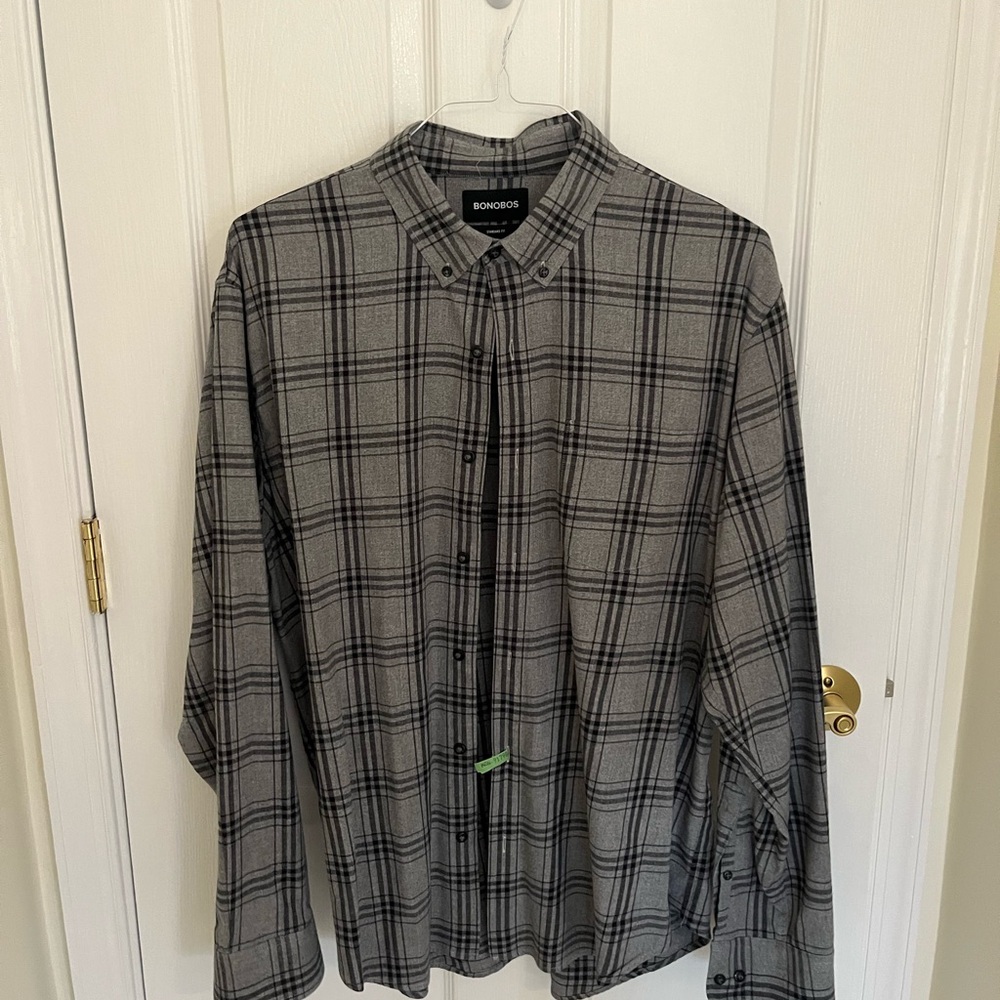 Bonobos Men's Everyday Oxford Grey Plaid Shirt